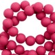 Acrylic beads 4mm round Matt Fuchsia pink